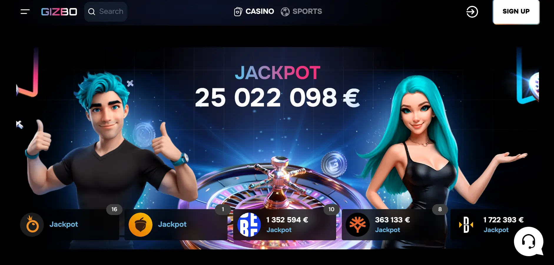 gizbo-casino-džekpots
