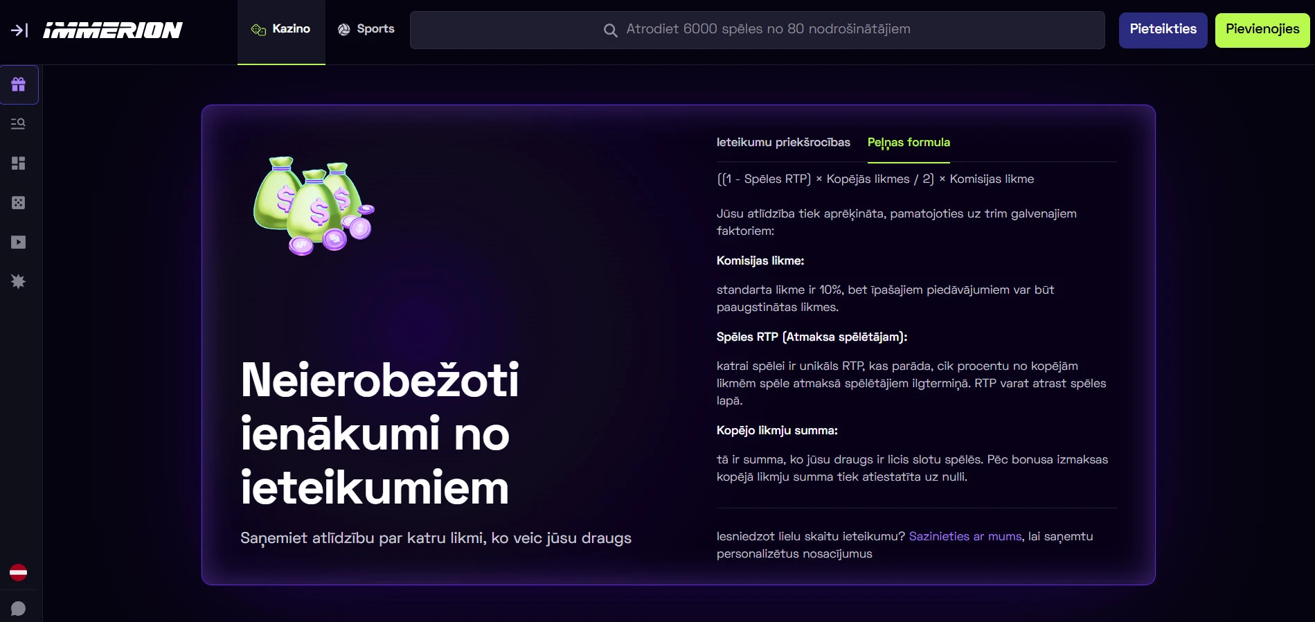immerion-kazino-ieteikuma-programma