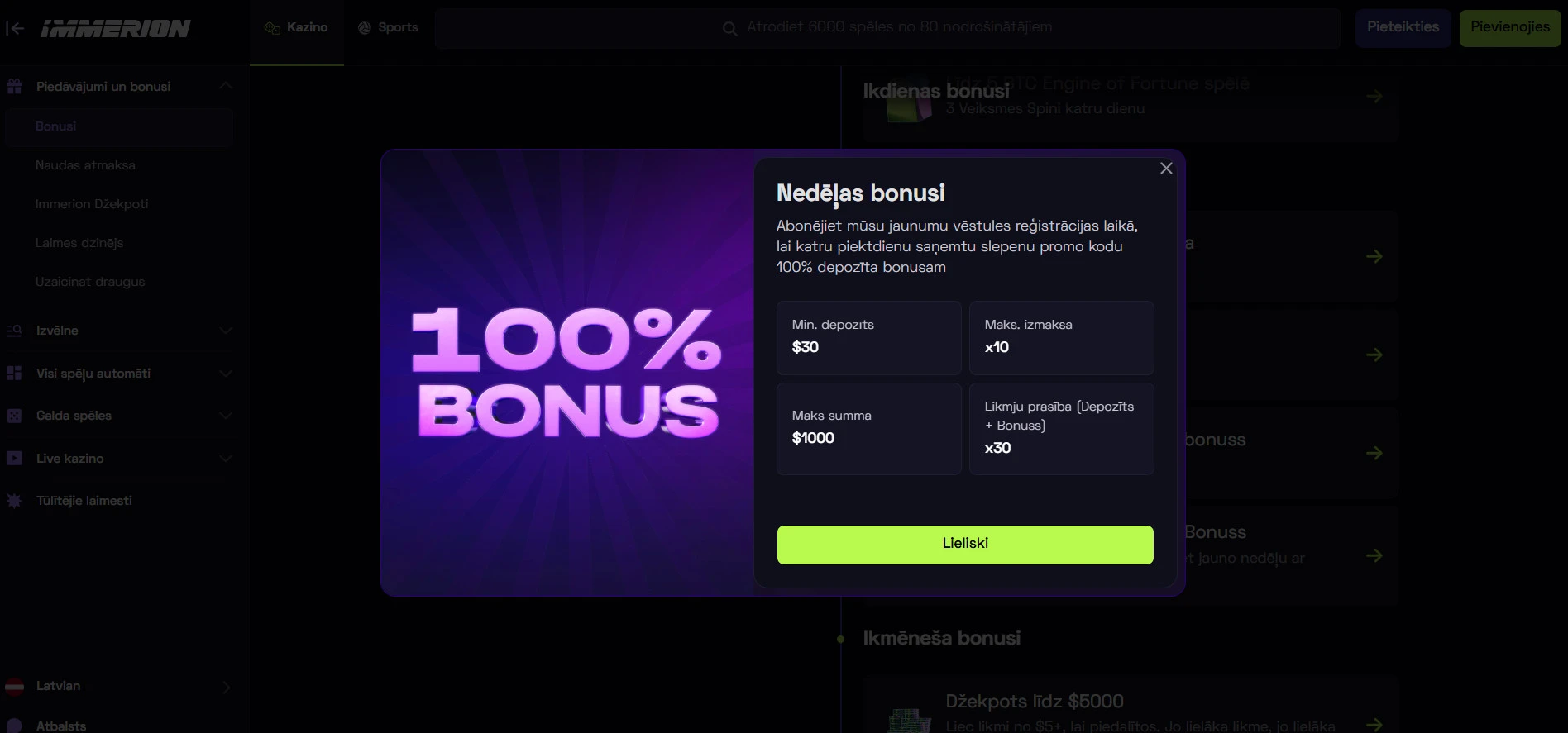 immerion-nedelas-bonusi