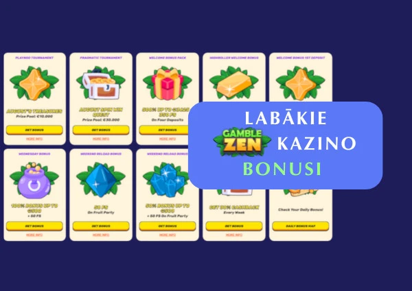 Labākie Gamblezen kazino bonusi