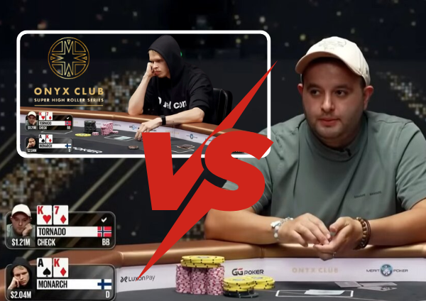 Tornado uzvar Monarch $2 miljonu “viens pret vienu” cīņā Onyx Super High Roller turnīrā