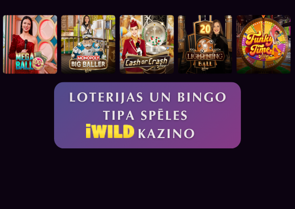 Loterijas un bingo spēles iWild kazino
